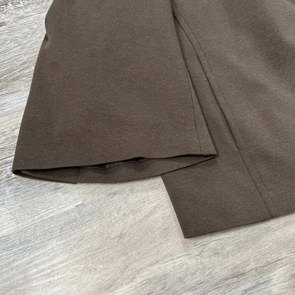 Talbots Woman Jacket Brown Stretch Cropped Swing Fit 3/4 Sleeve 24W Vintage